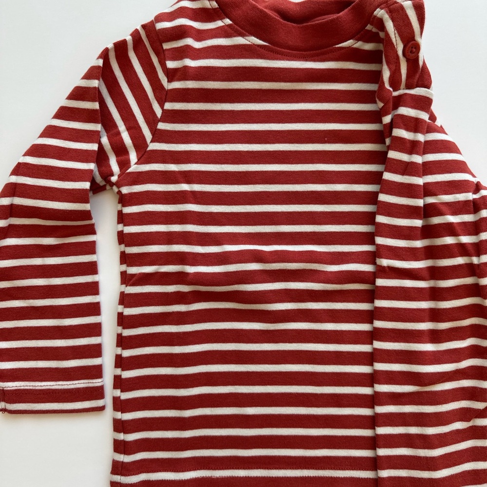JoJo Maman Bebe Red and White Striped Long Sleeve Tee